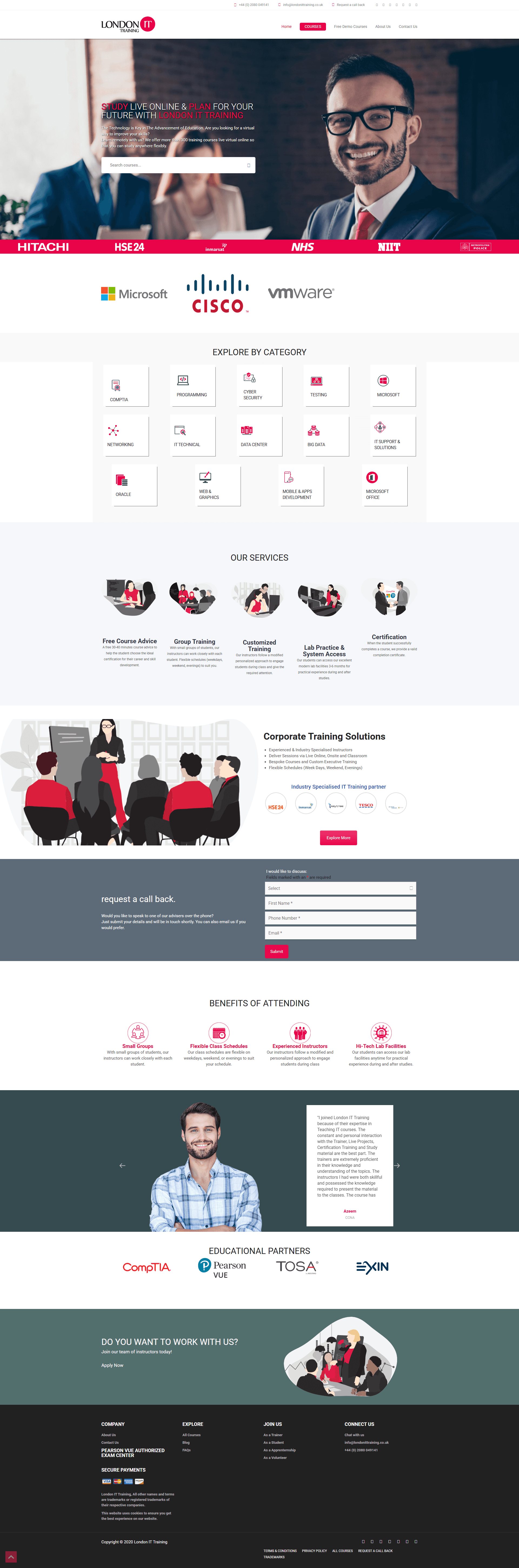 London IT Training website preview