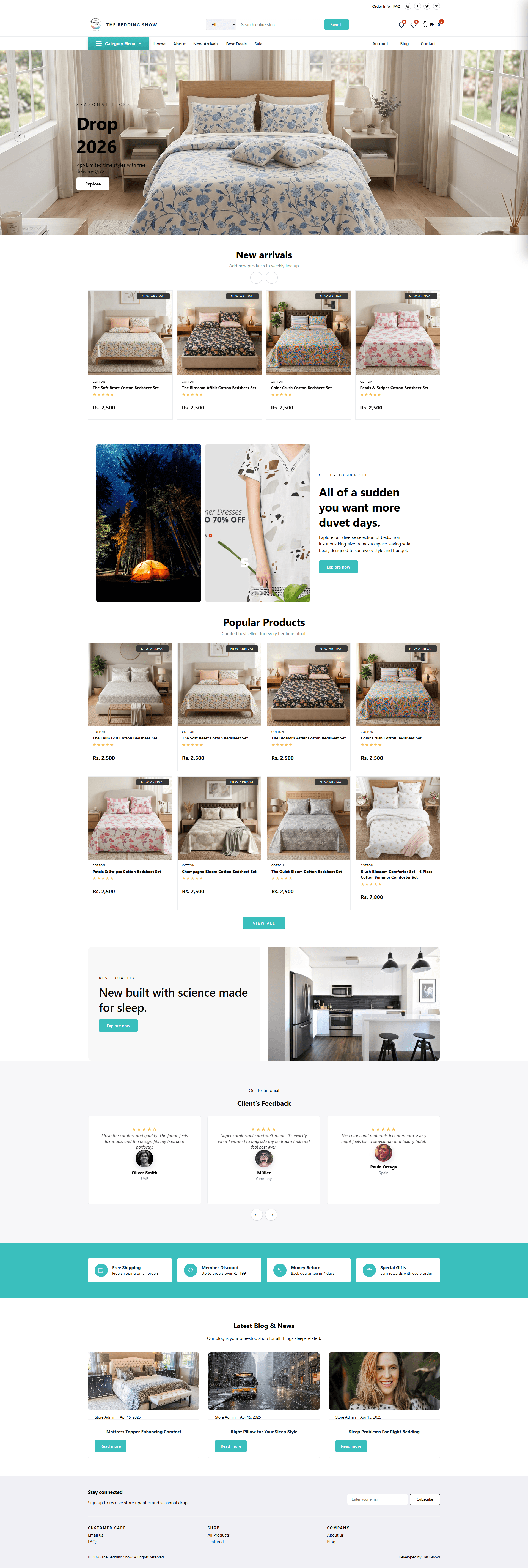 The Bedding Show website preview